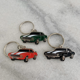 1969 Chevrolet Camaro RS metal keyrings in black red and green classic Chevy gifts
