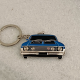 Ford Falcon XW GT metal keyrings in blue white and silver classic Aussie car gifts
