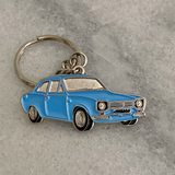 Blue Ford Mk1 RS Escort premium enamel metal keyring automotive gift
