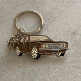 Brown 1973 Ford TC Cortina metal car keyring vintage accessory