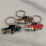 Ford Falcon XT GT metal keyrings in red green and gold classic Aussie car gifts
