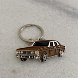 Gold Ford Falcon XT GT premium enamel metal keyring automotive gift