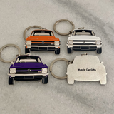 Holden LC Torana metal keyrings in tangerine green white and purple classic gifts