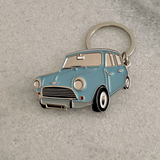 Honolulu Blue 1964 MK1 Mini premium enamel metal keyring automotive gift