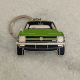 Kermit Green Holden LC Torana metal keychain close up view