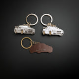 Nissan Skyline GT-R R34 metal keyrings in blue, silver, and white JDM car gifts