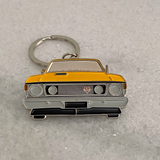 Orange Ford Falcon XW metal keyring for classic car keys