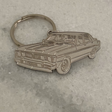 Plain Silver 1971 Ford Falcon XY GT premium vintage metal keychain