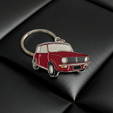 Red 1974 Mini Clubman metal keyring for classic car keys