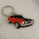 Red Pepper Ford Falcon XA GT metal keychain close up view
