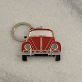 Red retro bug premium enamel metal keyring automotive gift

