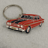 Track Red 1971 Ford Falcon XY GT premium enamel metal keyring automotive gift