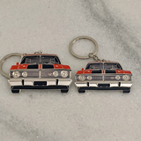 Track Red Ford Falcon XY GT metal car keyring for classic keys