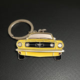 Yellow 1965 Ford Mustang metal key ring automotive merchandise